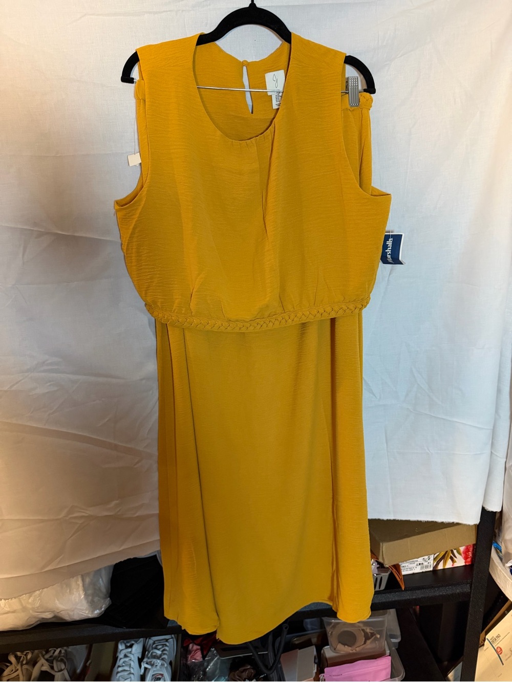 Sleeveless Mustard Yellow Women's Skirt Set